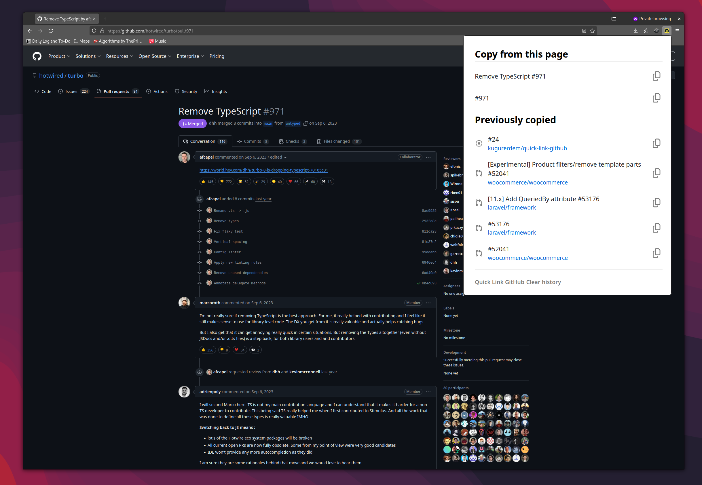 Quick Link GitHub for Firefox and Chrome